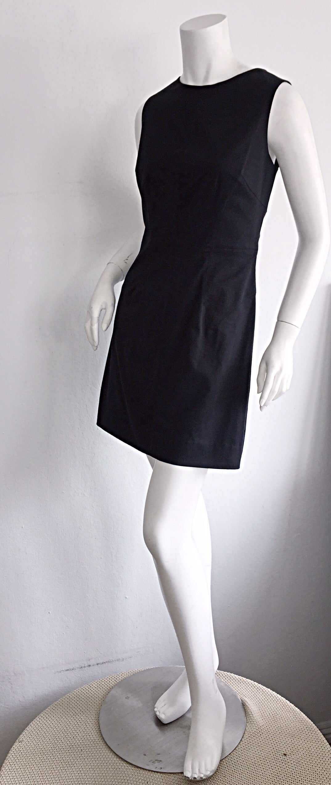 1990s Vintage Dolce & Gabbana Little Black Dress w/ Zipper Detail 1