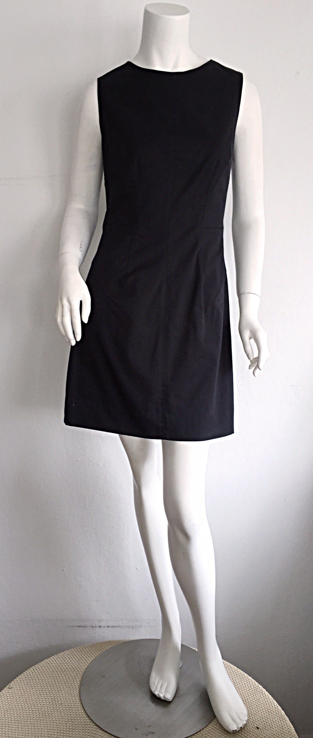 1990s Vintage Dolce & Gabbana Little Black Dress w/ Zipper Detail 2