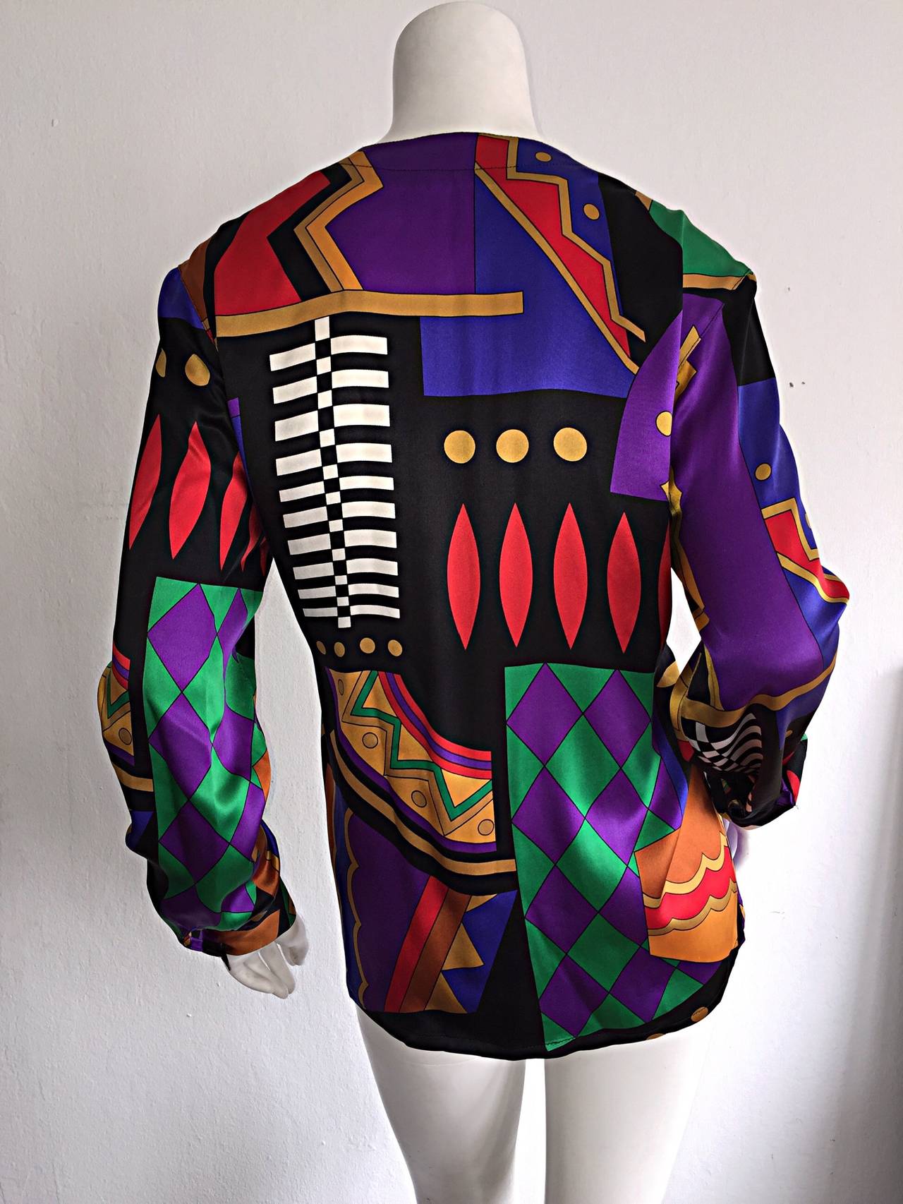 1980s Louis Feraud Printed Silk Blouse – Style & Salvage