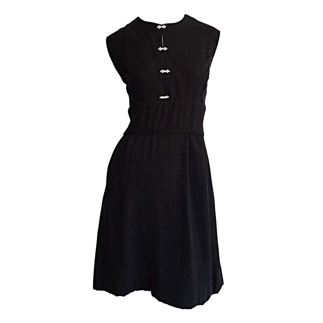 1960s Ceil Chapman Vintage Little Black Dress w/ Rhinestones For Sale ...