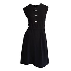 1960s Ceil Chapman Vintage Little Black Dress w/ Rhinestones