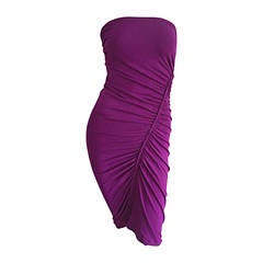 Brand New Donna Karan ' Black Label ' Fall 2010 Purple Ruched Runway Dress