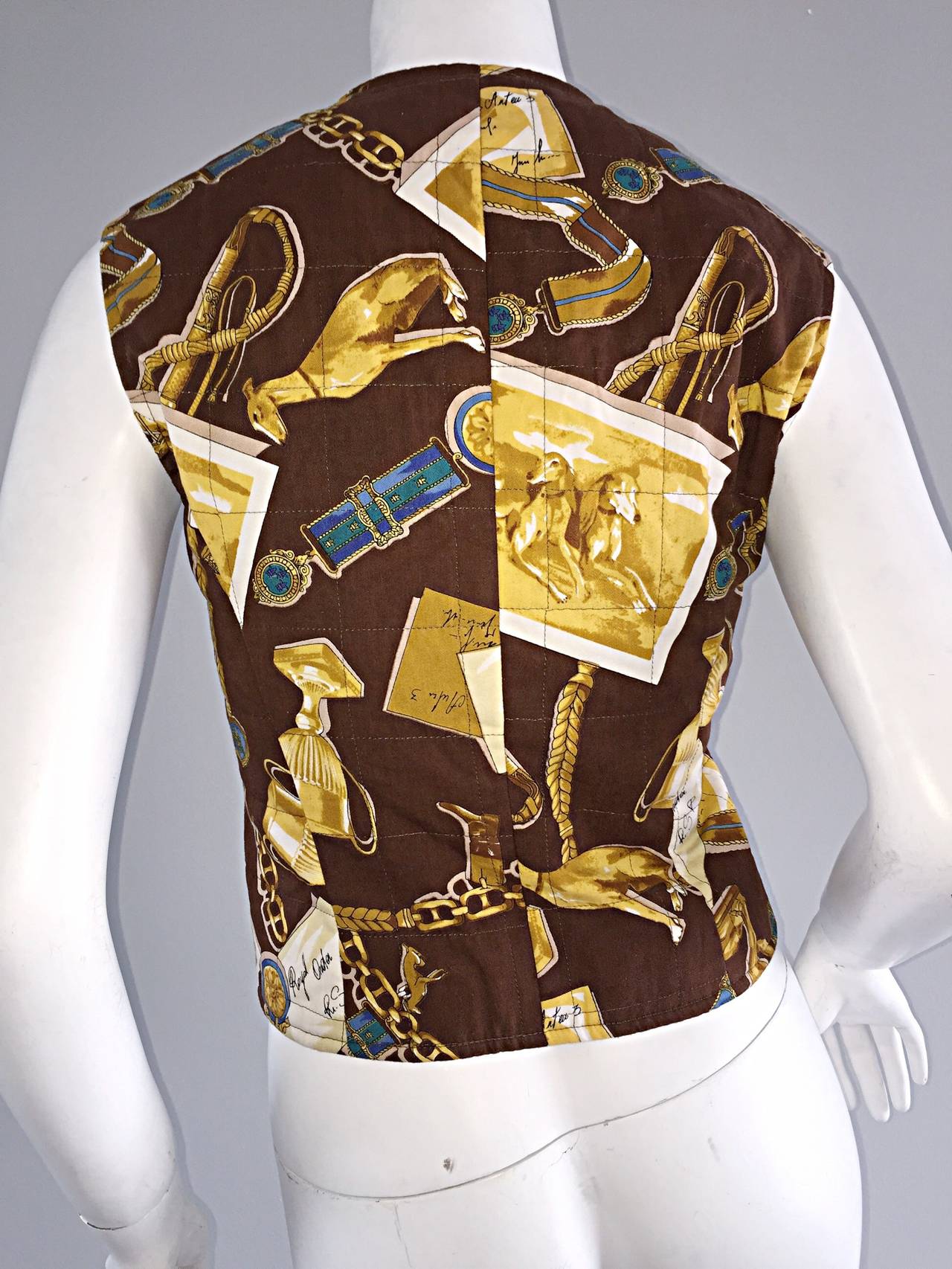 Vintage Trussardi ' Best in Show ' Novelty Dog + Trophy Cotton Vest Top In Excellent Condition For Sale In San Diego, CA