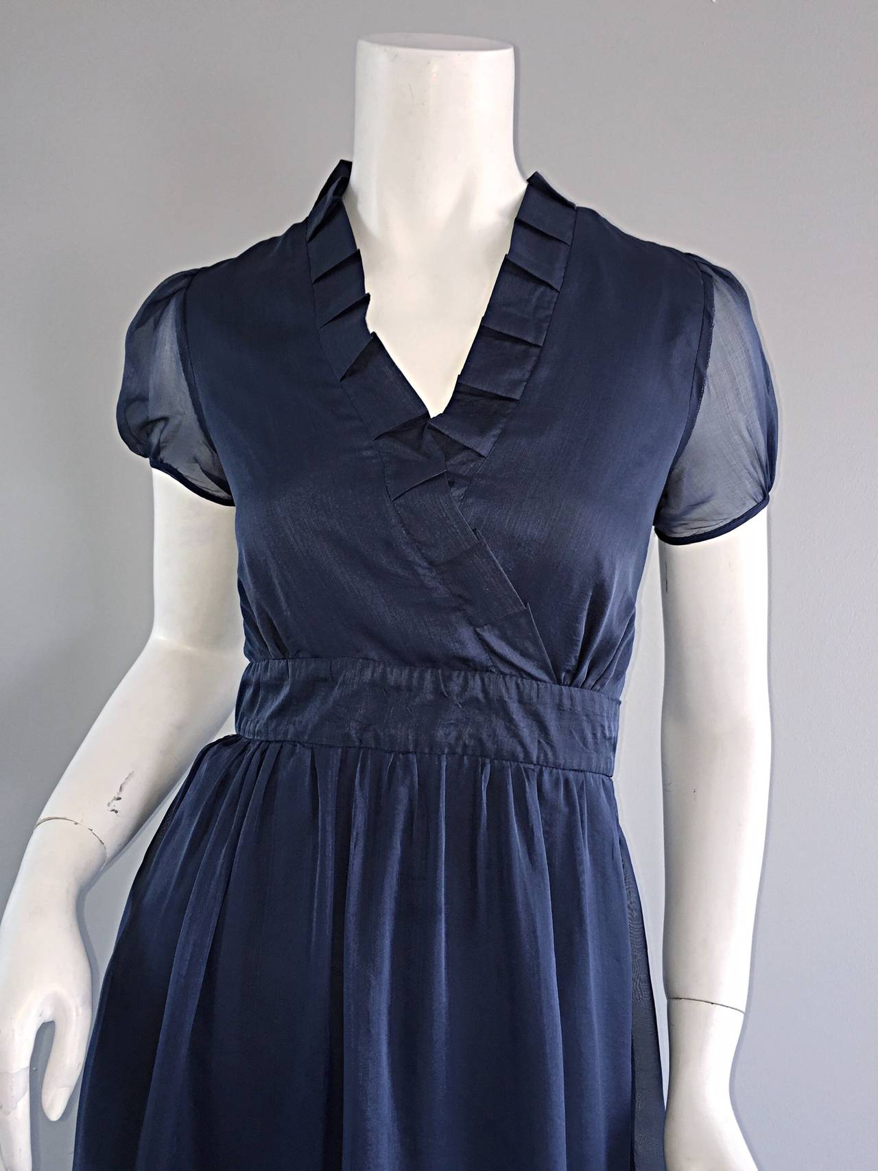navy blue babydoll dress