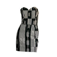 Vintage Patrick Kelly " Barcode " Black & White Avant Garde Mini Dress 9