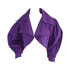 Vintage Tachi Castillo Dramatic Purple Cotton Cropped Bolero Jacket