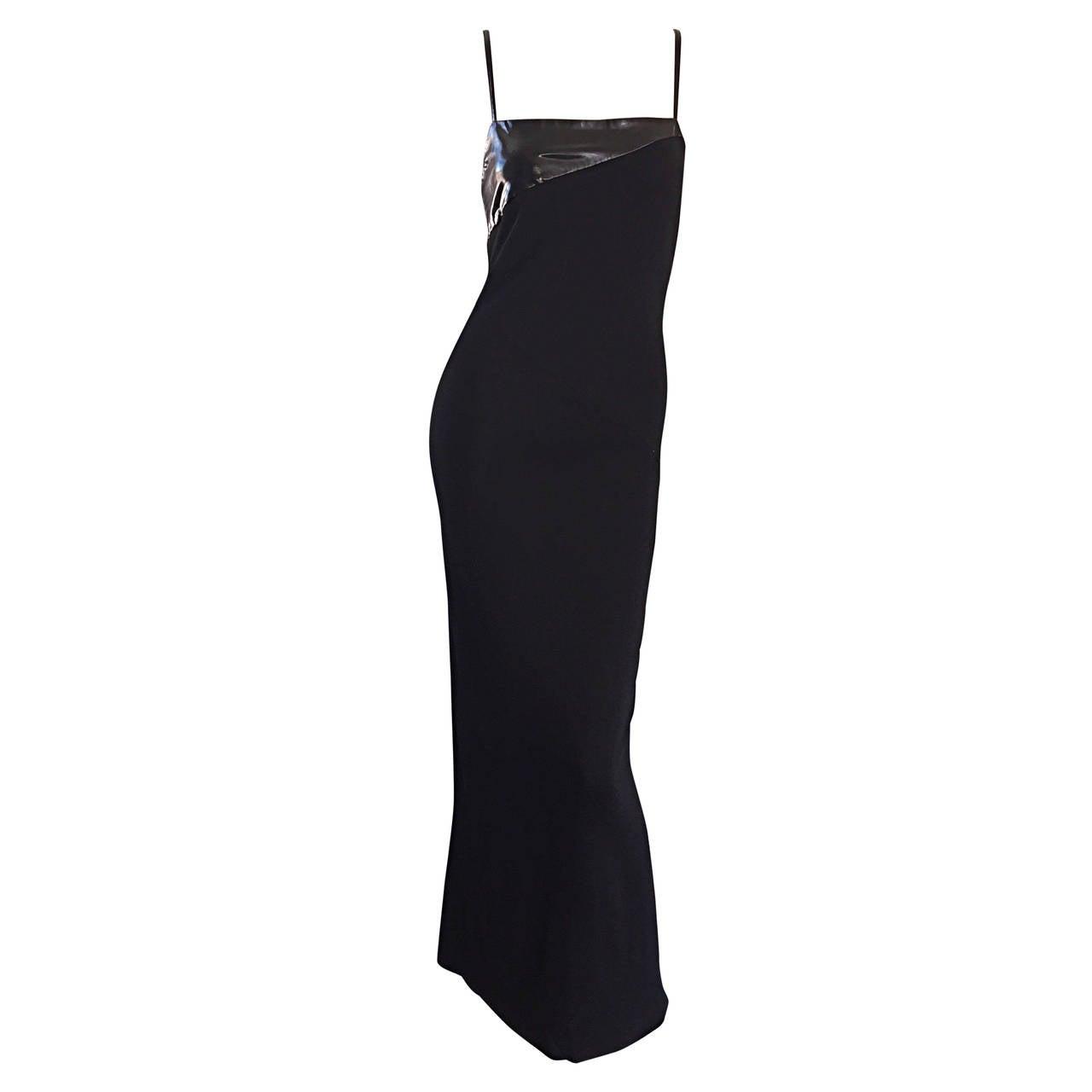 Gianfranco Ferre Jersey Negro + Pluma Vestido Sexy Vintage Años 90 en venta