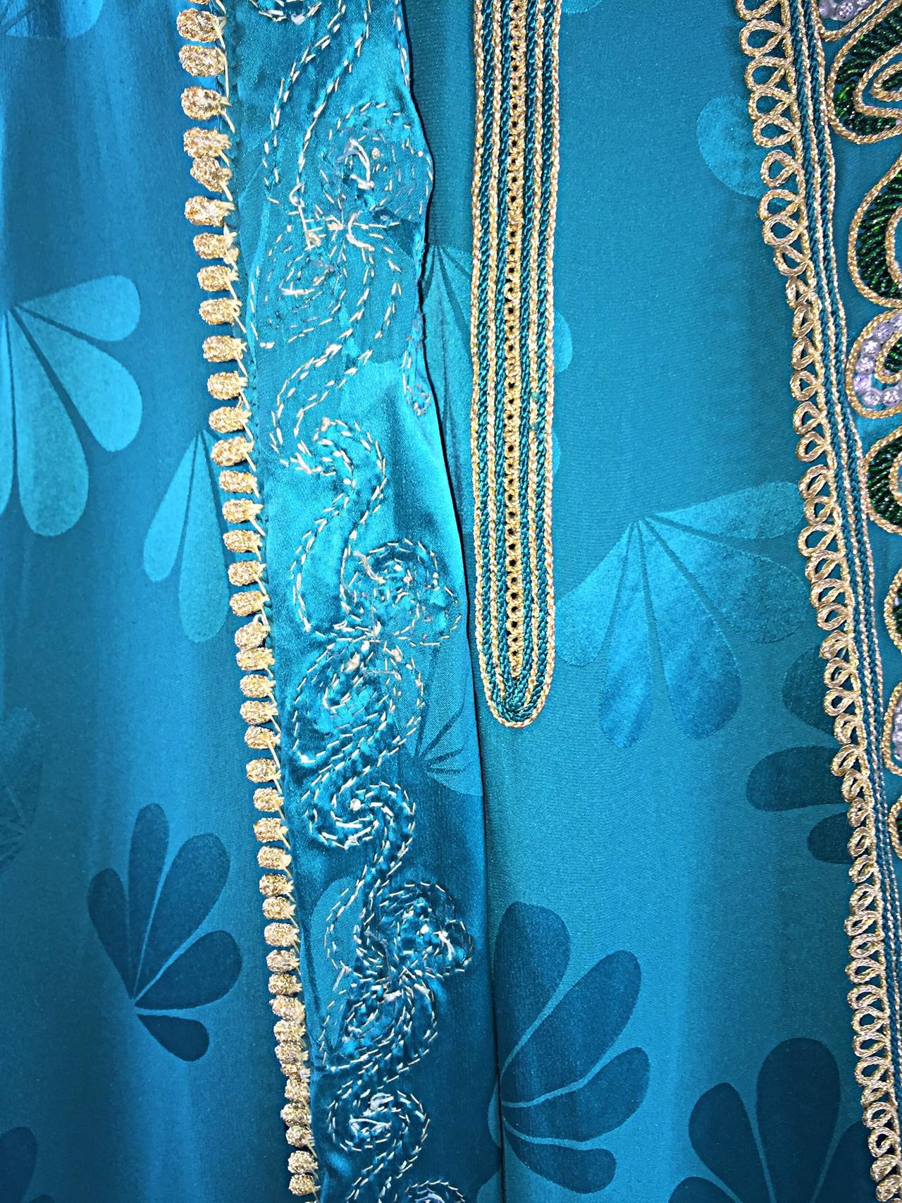Haute Couture Vintage Ethnic Caftan w/ Intricate Beading + Rhinestones Museum In Excellent Condition In San Diego, CA