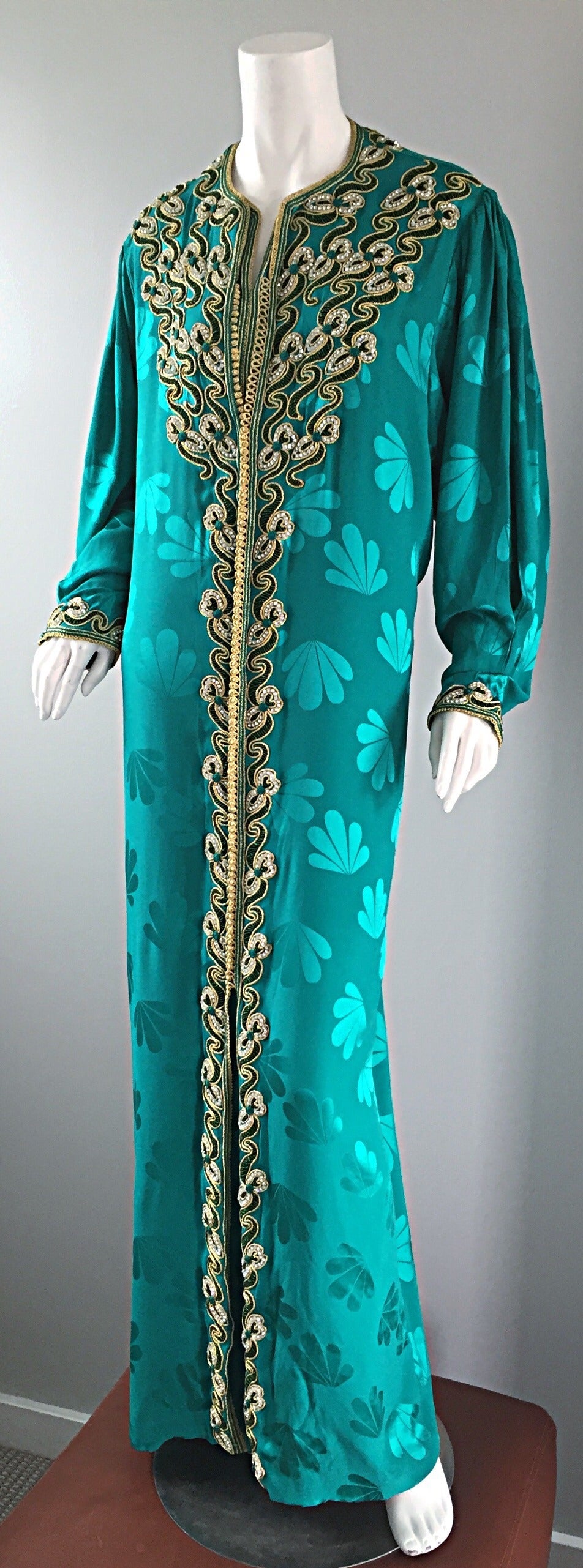 Haute Couture Vintage Ethnic Caftan w/ Intricate Beading + Rhinestones Museum 2