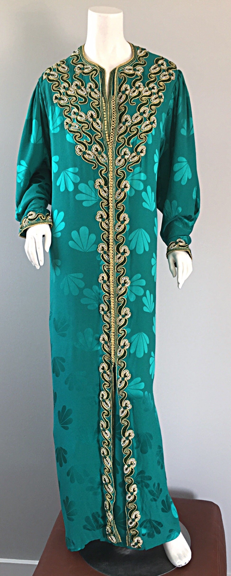 Haute Couture Vintage Ethnic Caftan w/ Intricate Beading + Rhinestones Museum 4