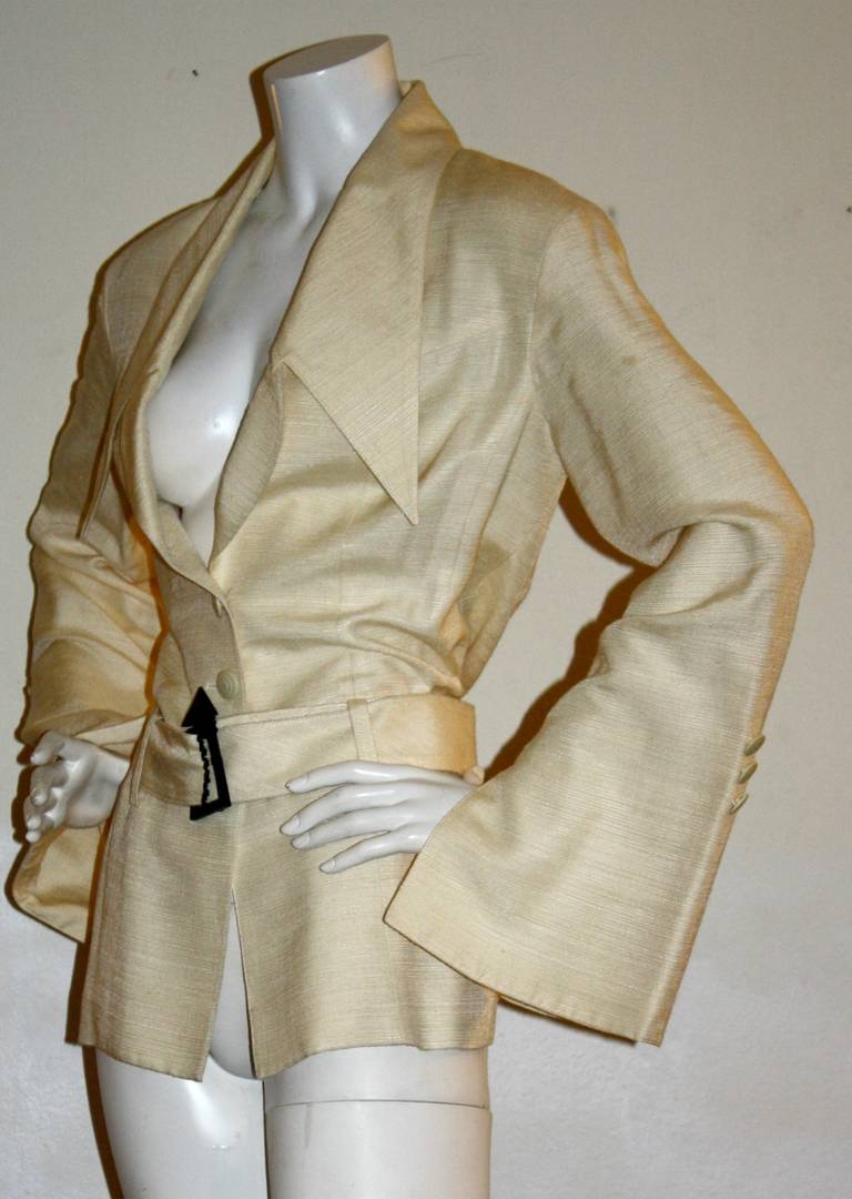 Karl Lagerfeld Vintage Silk Jacket with 'Lagerfeld' buckle belt 1