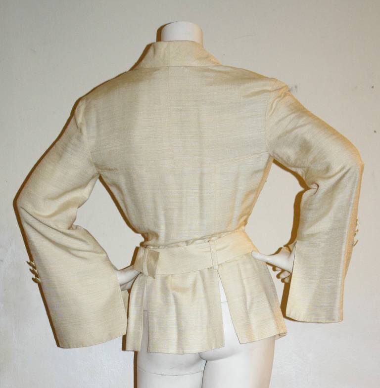 Karl Lagerfeld Vintage Silk Jacket with 'Lagerfeld' buckle belt 2