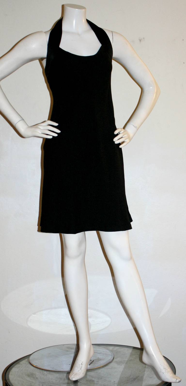 Iconic 1990s Moschino Cheap and Chic Peace Sign Cut Out Vintage Black Dress LBD 1