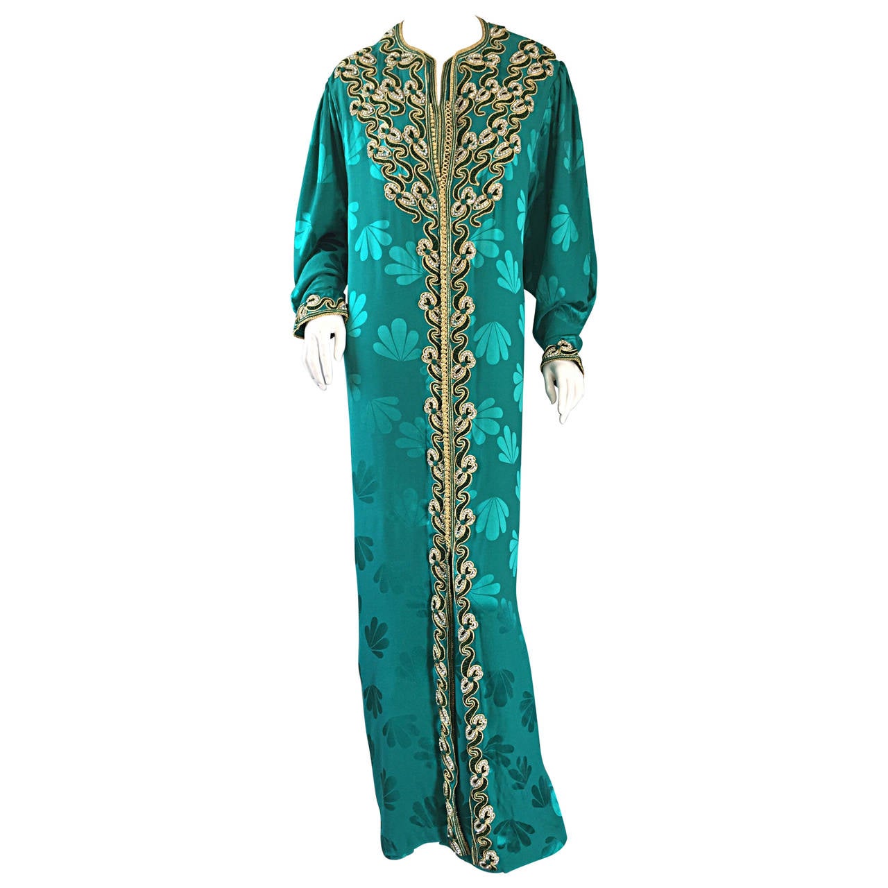 Haute Couture Vintage Ethnic Caftan w/ Intricate Beading + Rhinestones Museum