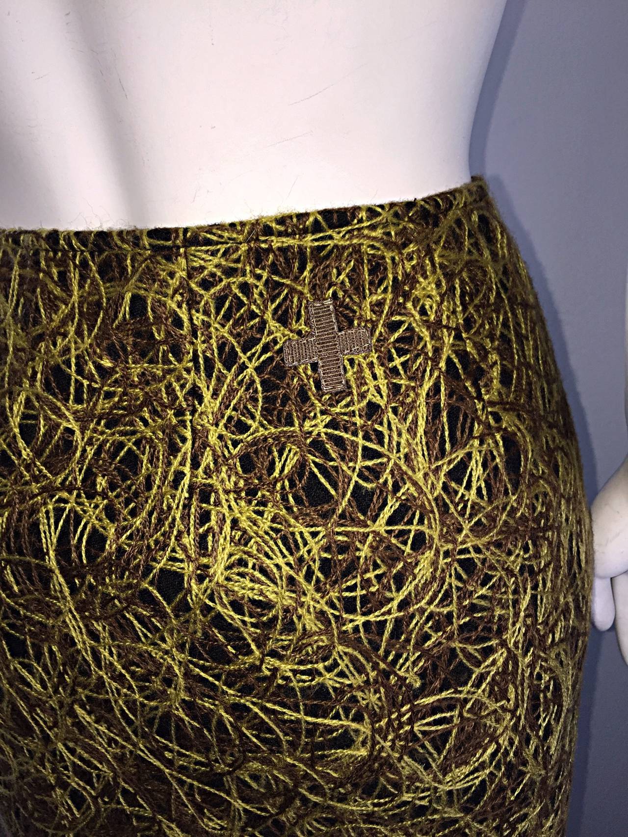 Women's Vintage Jean - Charles de Castelbajac Embroidered ' Scribble ' Pencil Skirt For Sale