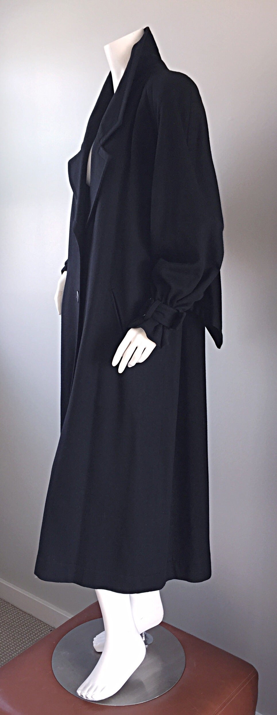 Vintage Chloe by Karl Lagerfeld Black Wool + Cashmere Avant Garde Spy Jacket For Sale 1