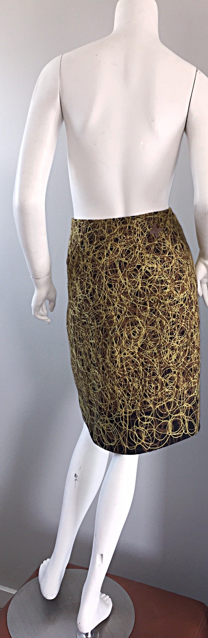 Vintage Jean - Charles de Castelbajac Embroidered ' Scribble ' Pencil Skirt For Sale 3