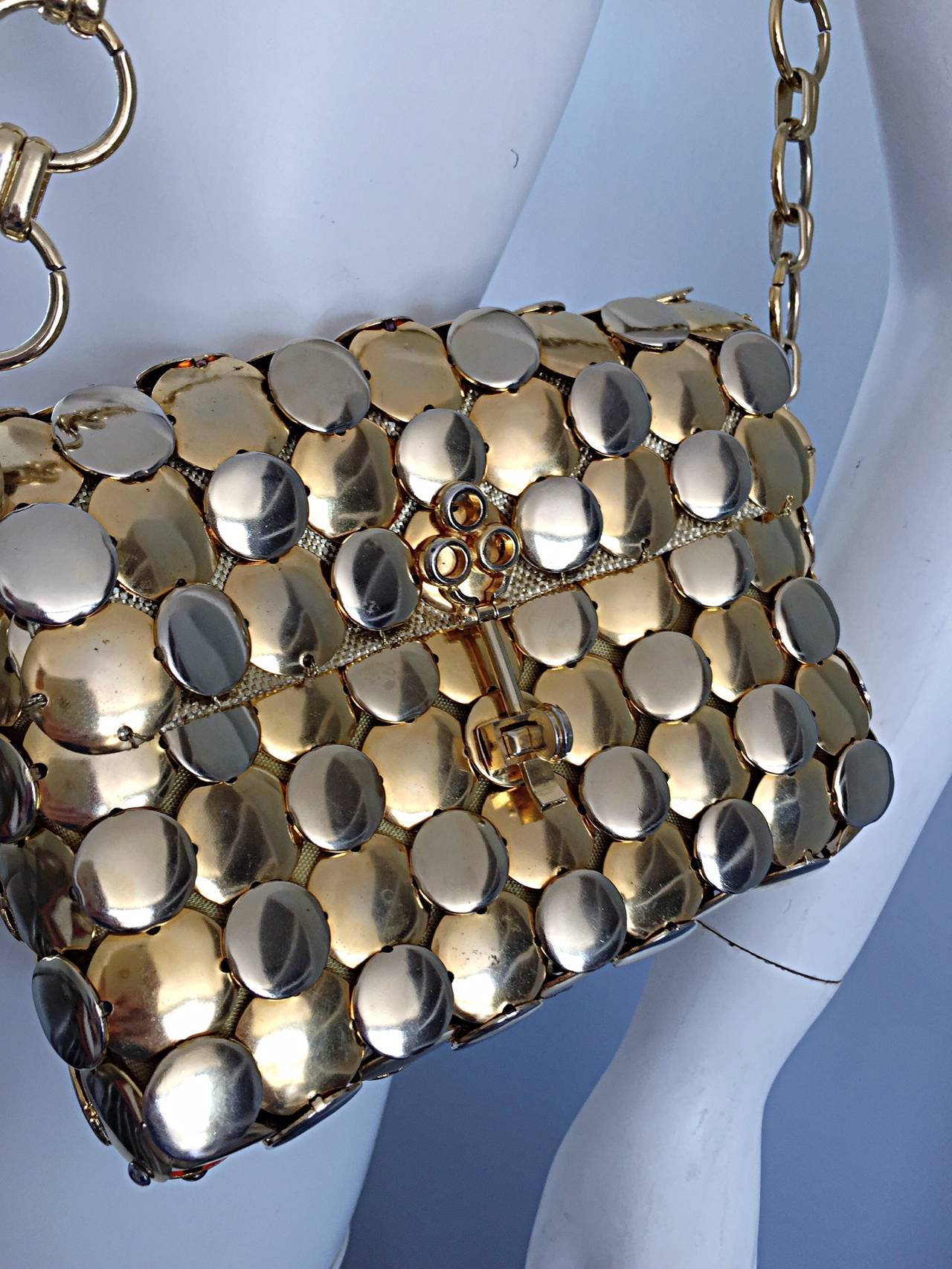 paco rabanne gold bag