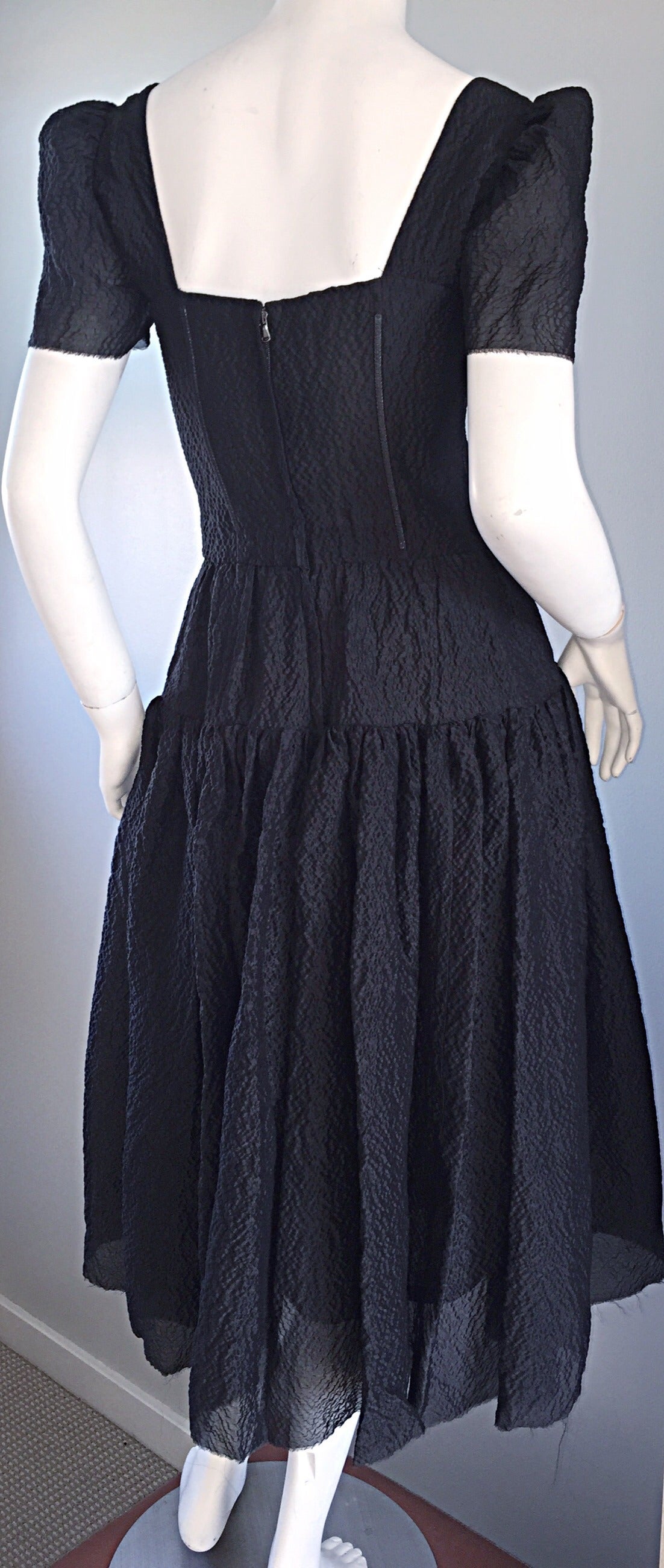 Women's New Dolce & Gabbana Black Silk Bustier Runway Dress from 