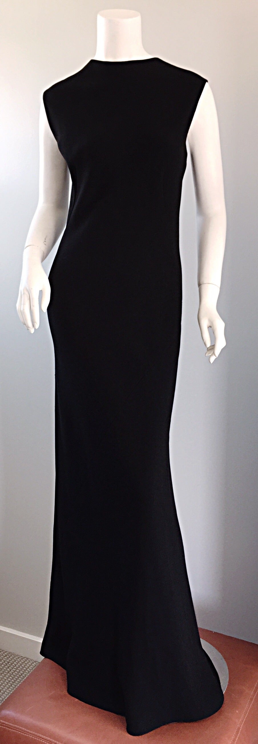 Vintage Jean Paul Gaultier Elegant Black Gown w/ Open Back In Excellent Condition In San Diego, CA