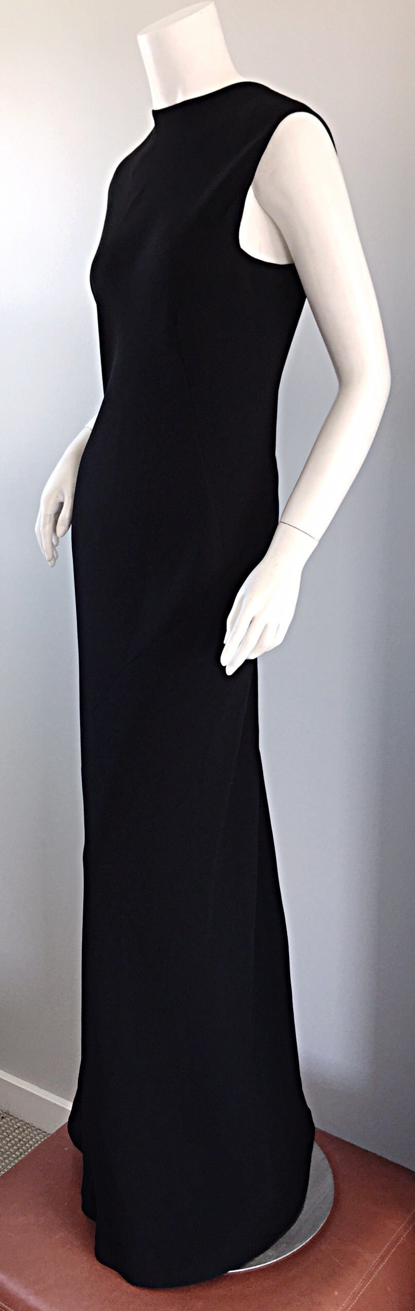 Women's Vintage Jean Paul Gaultier Elegant Black Gown w/ Open Back