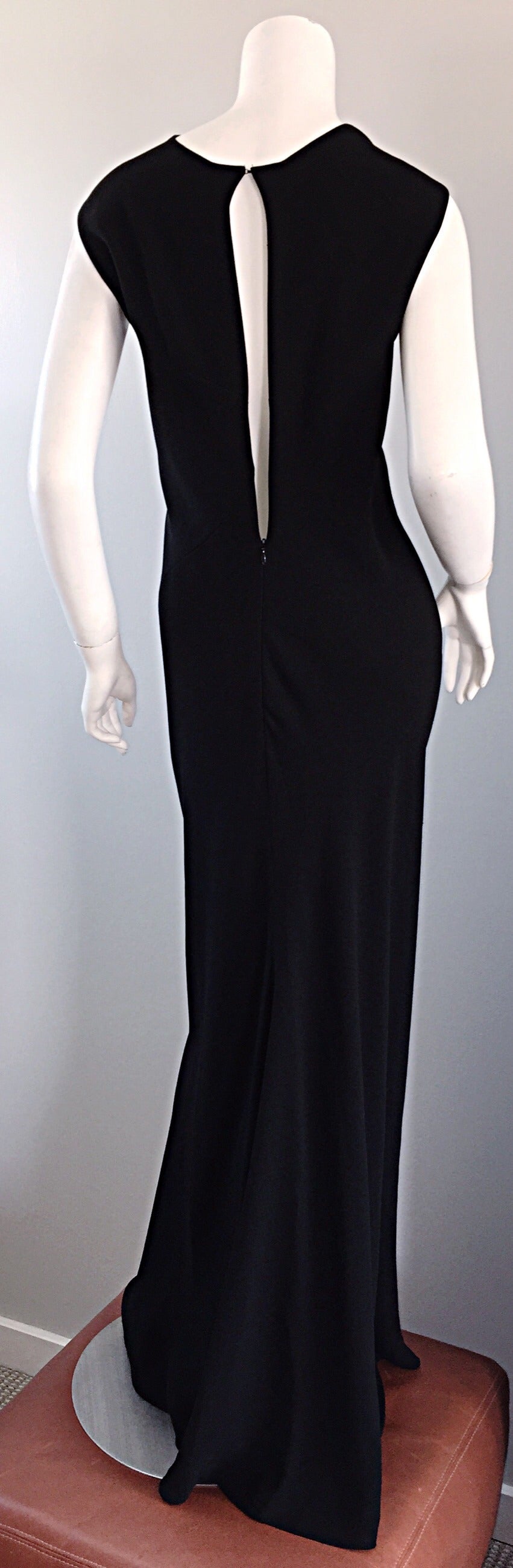 Vintage Jean Paul Gaultier Elegant Black Gown w/ Open Back 2