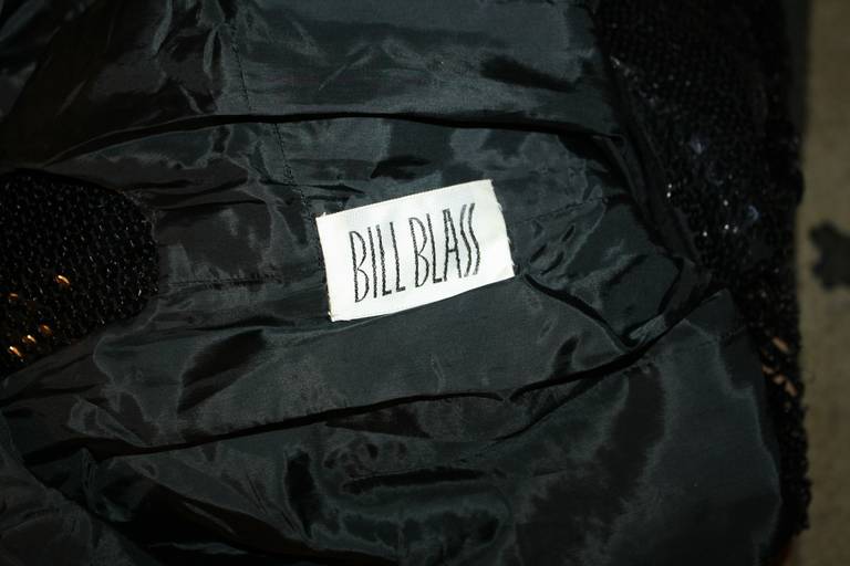 Bill Blass Sexy Vintage Black One-Shoulder Sequin Beaded Flapper Dress 3
