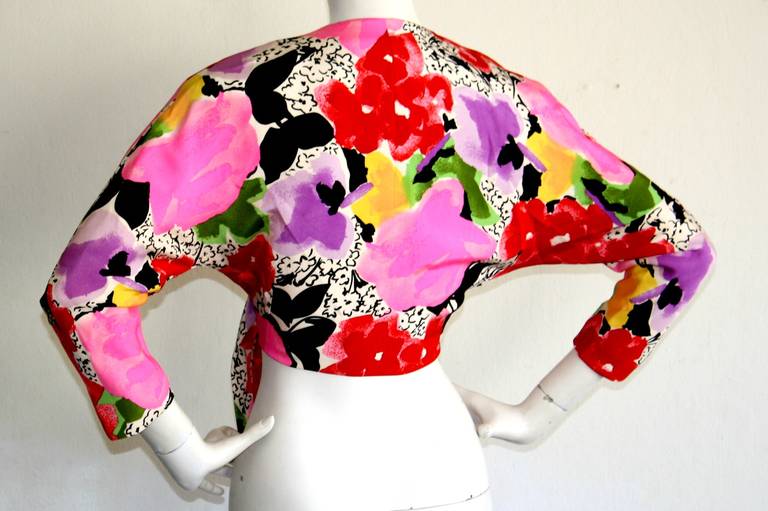 Runway Sample Pierre Cardin Summer 1989 Sexy Wrap Bolero Blouse In Excellent Condition In San Diego, CA