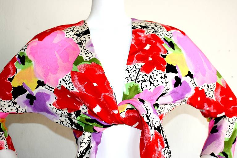 Women's Runway Sample Pierre Cardin Summer 1989 Sexy Wrap Bolero Blouse