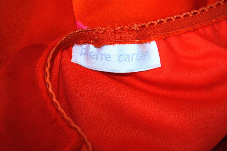 Pierre Cardin Vintage 1980s Runway 80s Hi Lo Pink Orange Ombré Mermaid Skirt For Sale 2