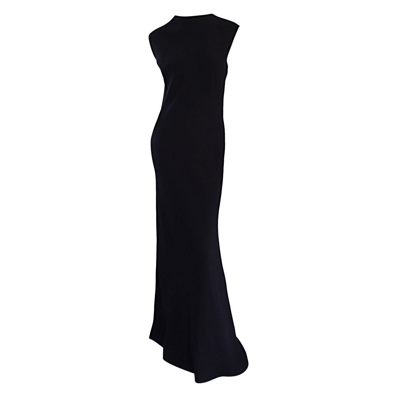 Vintage Jean Paul Gaultier Elegant Black Gown w/ Open Back