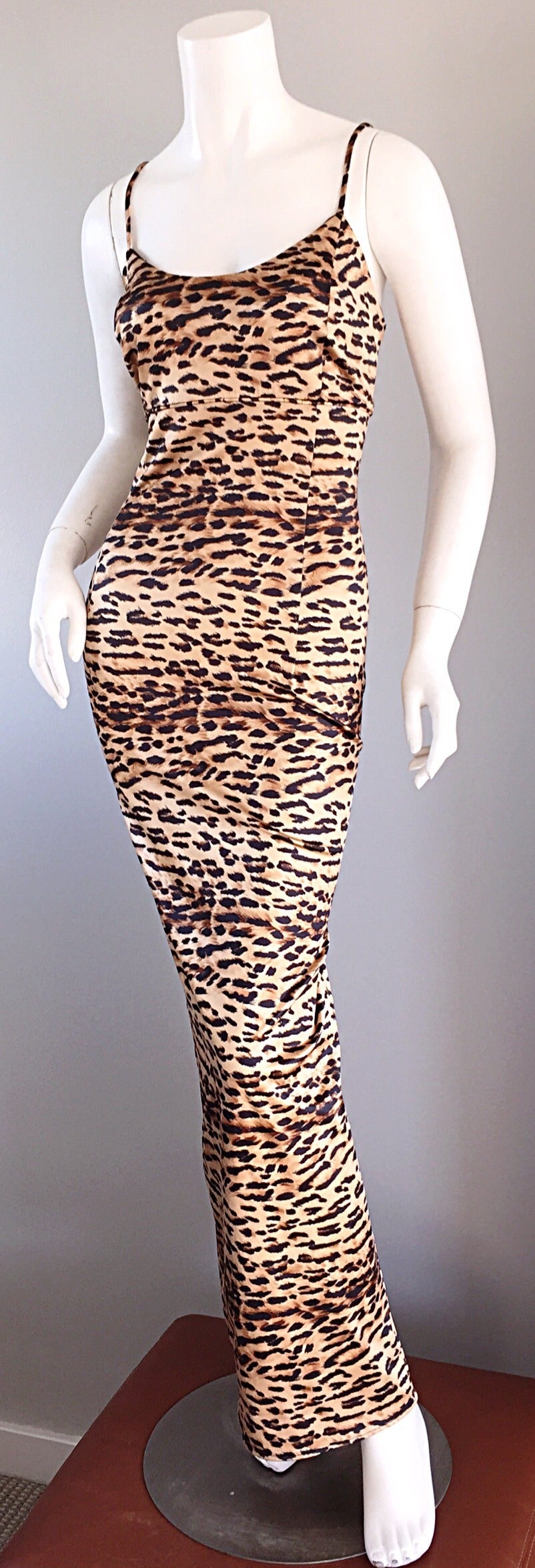Iconic and Rare 1990s Dolce & Gabbana Leopard Print Vintage Bodycon Dress 1