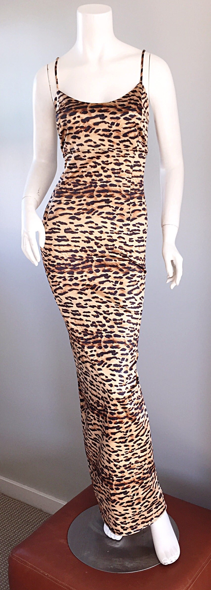 Iconic and Rare 1990s Dolce & Gabbana Leopard Print Vintage Bodycon Dress 3