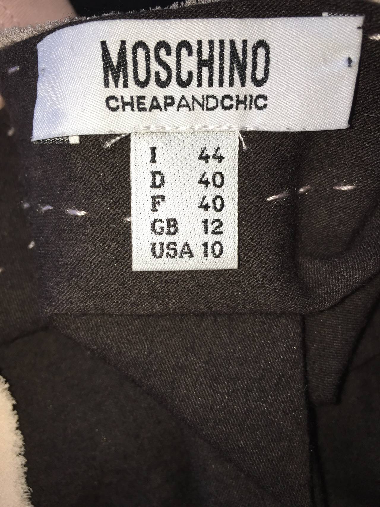 Moschino Cheap And Chic Brown + Pink Wool and Cotton Sweater Top w/ Bow ...