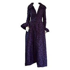 Wonderful Vintage Oscar de la Renta Purple + Black Regal Gown / Jacket