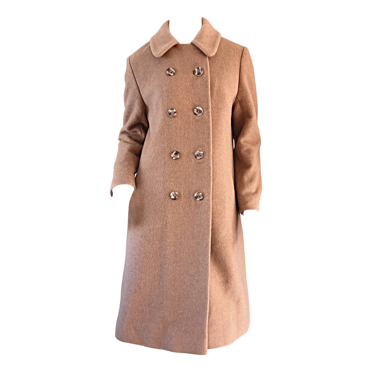 1960s Vintage Camels Hair 60s Designer Camel Coat Jacket