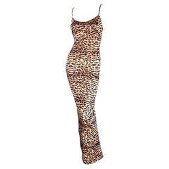 Iconic and Rare 1990s Dolce & Gabbana Leopard Print Vintage Bodycon Dress