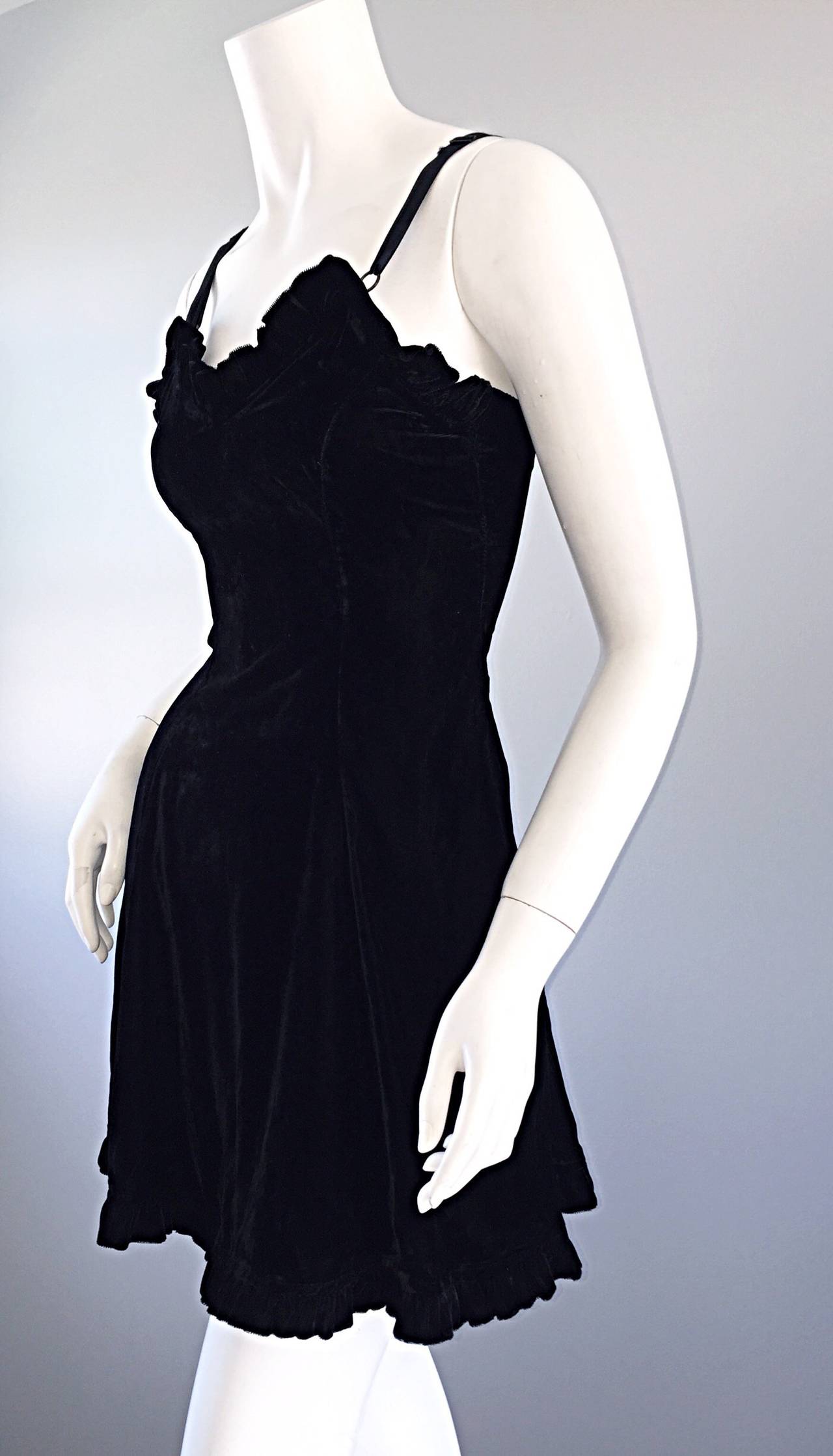 betsey johnson black velvet dress