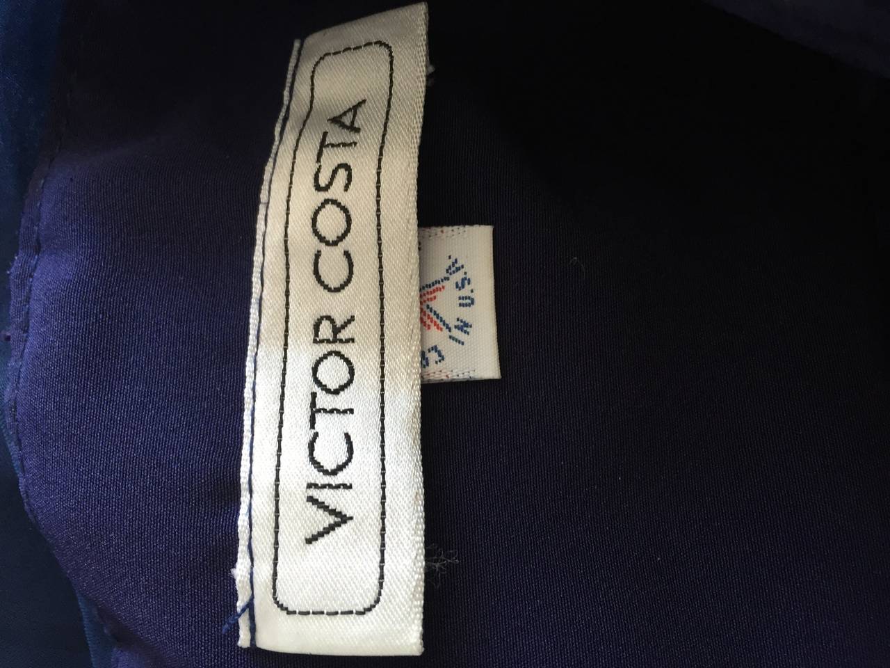 Chic Vintage Abendhose / Hose in Marineblau von Victor Costa im Angebot 3