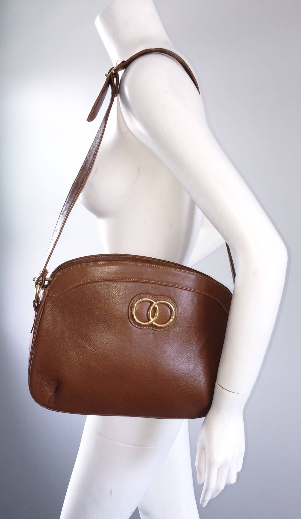 Brown Perfect Brand New Vintage Saks Fifth Avenue Saddle Tan Handbag Purse Bag