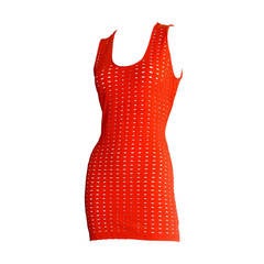 Gianni Versace Couture Robe vintage décolletée rouge avec découpes (pré-début des années 1990)