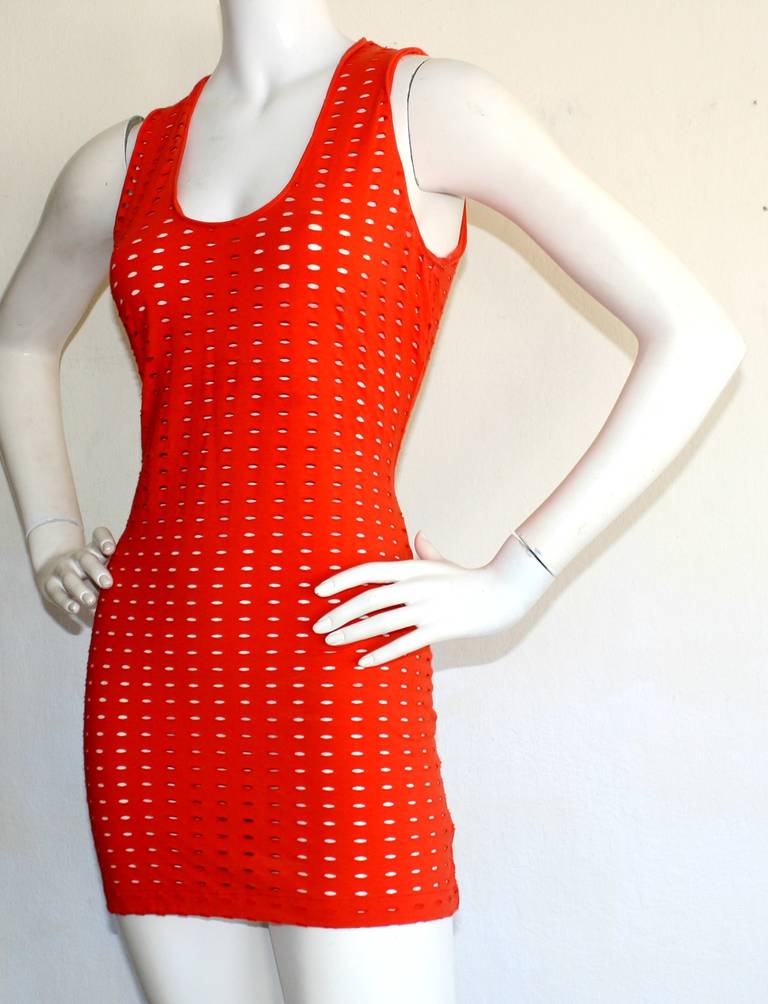 Gianni Versace Couture Vintage Red Cut - Out Dress 1990s Pre - Death