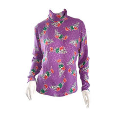 Vintage Emanuel Ungaro Silk Blouse " Bouquet of Flowers ' Polka Dot Top 10