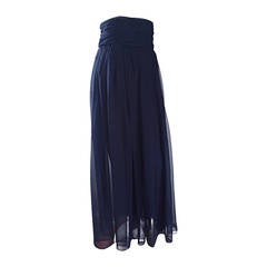 Chic Vintage Evening Trousers / Pants In Navy Blue By Victor Costa