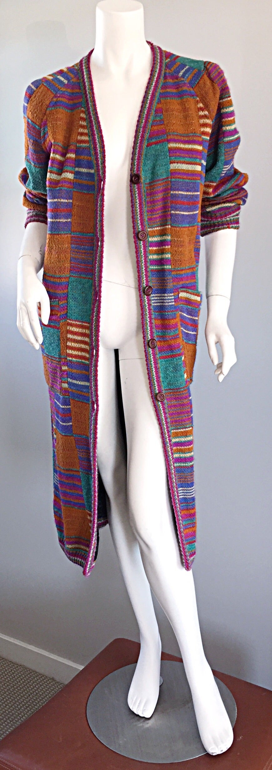colorful long cardigan
