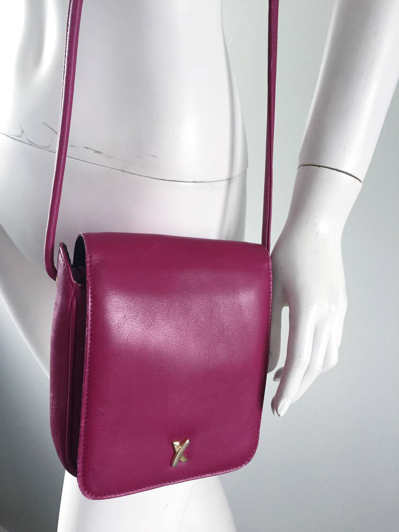 Vintage Paloma Picasso Pink Fuchsia Crossbody / Wristlet / Shoulder Bag Purse 3