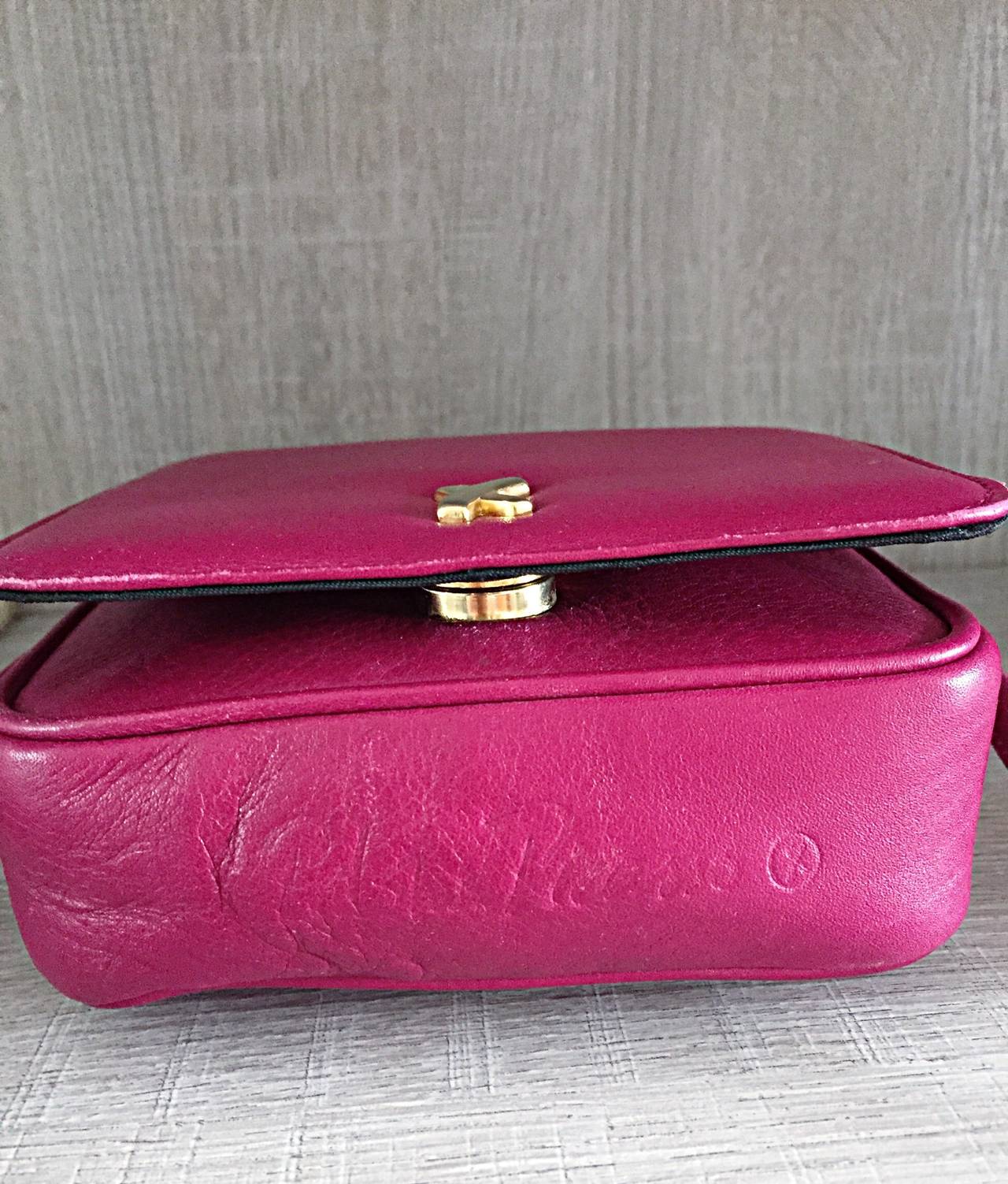 Vintage Paloma Picasso Pink Fuchsia Crossbody / Wristlet / Shoulder Bag Purse 4