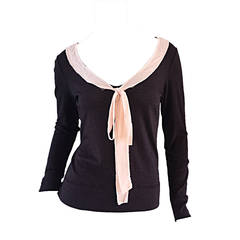 Moschino Cheap And Chic Brown + Pink Wool & Cotton Sweater Top w/ Bow 11
