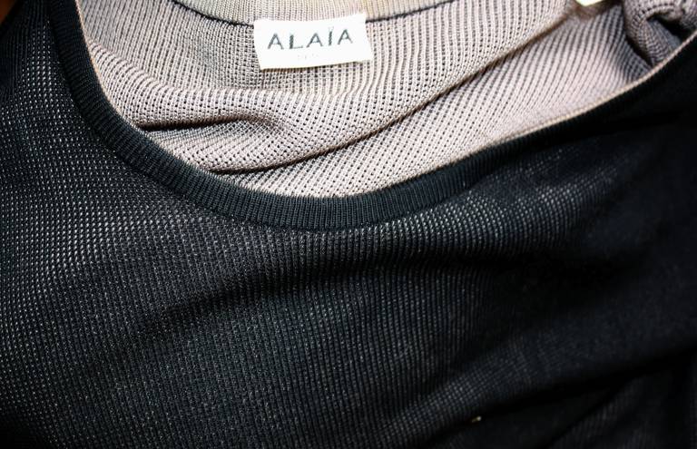 Vintage Alaia Black Mini Dress / Top Batwing Dolman Sleeves Avant Garde 2