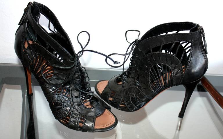 alaia black heels